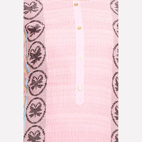 Pink Round Neck Printed kurta