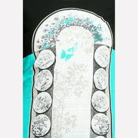 Blue &amp; Black Printed 3/4 Sleeve kurta