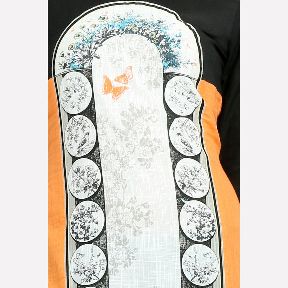 Orange Round Neck 3/4 Sleeve kurta