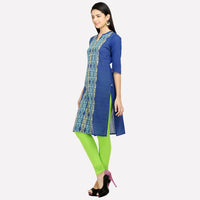 Blue Printed Regular Fit kurta