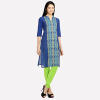 Blue Printed Regular Fit kurta
