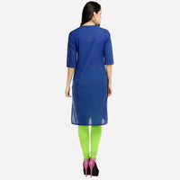 Blue Printed Regular Fit kurta