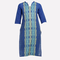 Blue Printed Regular Fit kurta