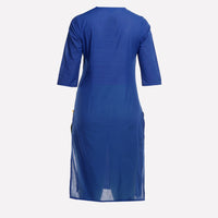 Blue Printed Regular Fit kurta