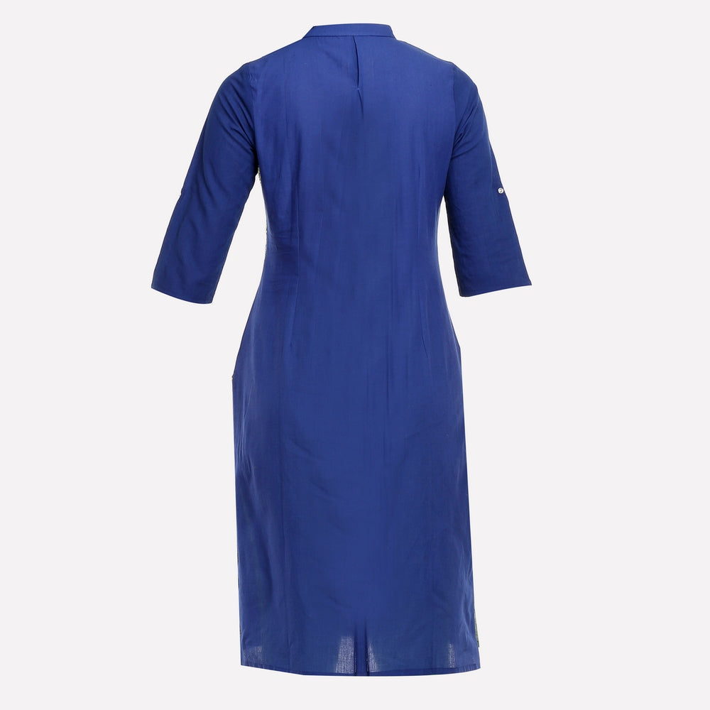 Blue Collar Neck 3/4 Sleeve kurta