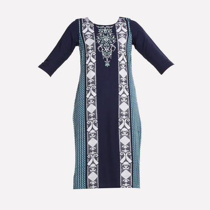 Navy Blue Round Neck 3/4 Sleeve kurta