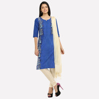 Blue Printed Regular Fit kurta