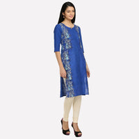 Blue Printed Regular Fit kurta