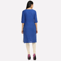 Blue Printed Regular Fit kurta