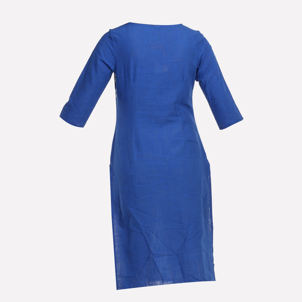 Blue Printed Regular Fit kurta
