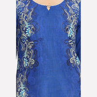 Blue Printed Regular Fit kurta
