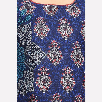 Blue 3/4 Sleeve Printed kurta