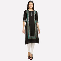 Black Printed Pintuck kurta