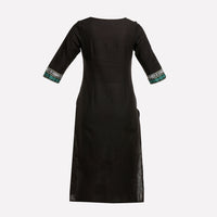 Black Printed Pintuck kurta