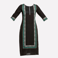 Black Printed Pintuck kurta