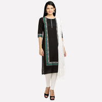 Black Printed Pintuck kurta