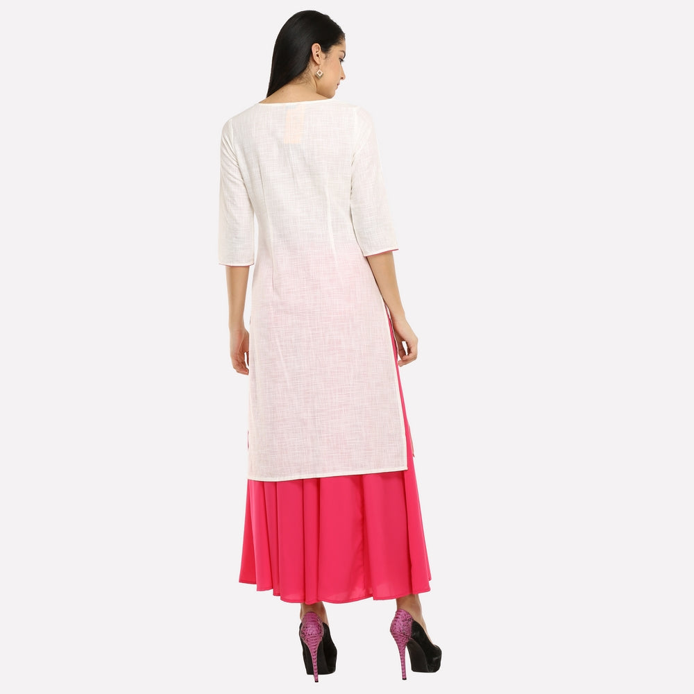 Off-White 3/4 Sleeve kurta