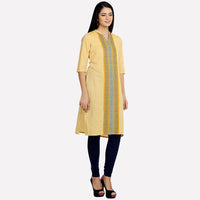 Yellow 3/4 Sleeve kurta