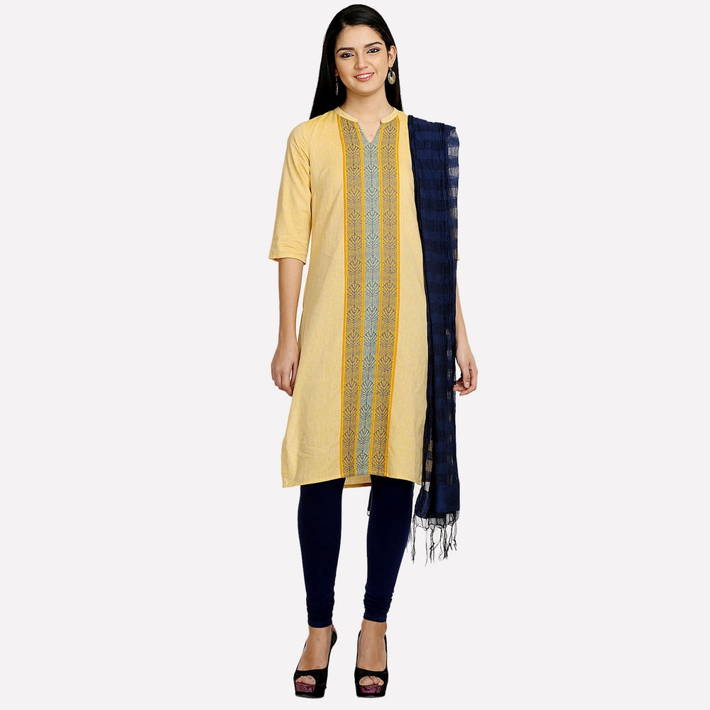 Yellow 3/4 Sleeve kurta