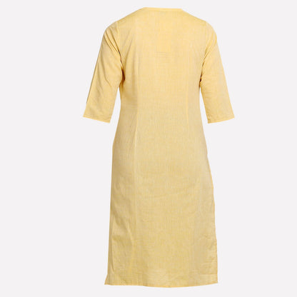 Yellow 3/4 Sleeve kurta