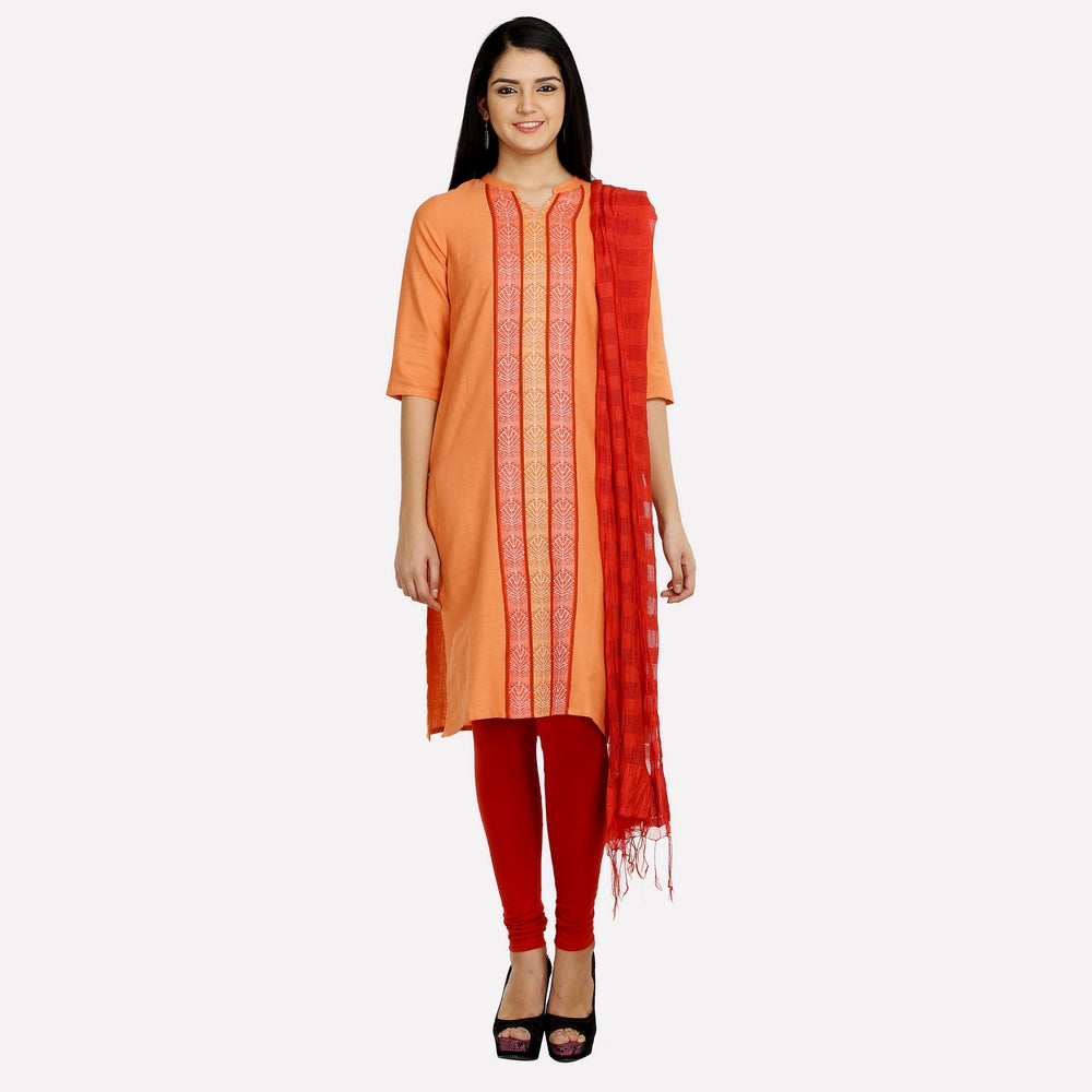 Orange 3/4 Sleeve kurta