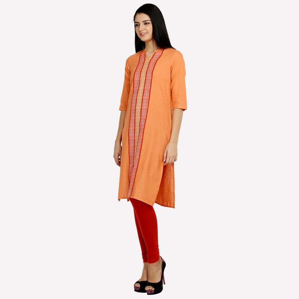 Orange 3/4 Sleeve kurta