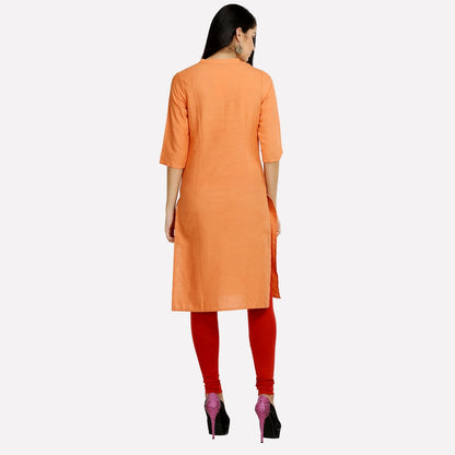 Orange 3/4 Sleeve kurta