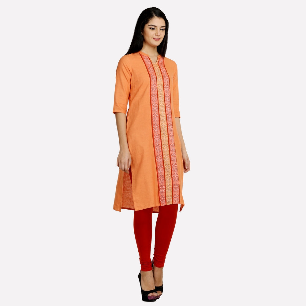 Orange 3/4 Sleeve kurta