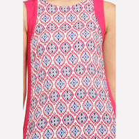Pink Printed Sleeveless kurta