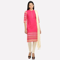 Pink Mandarin Neck 3/4 Sleeve kurta