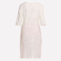 White V Neck Geometric Print kurta