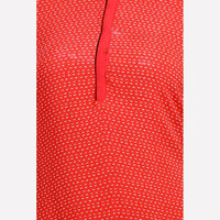 Red 3/4 Sleeve Geometric Print kurta