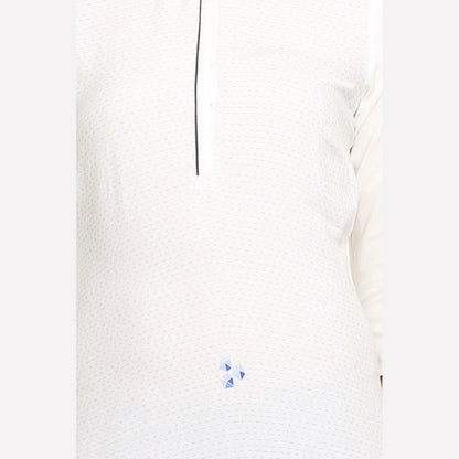 White Geometric Print kurta