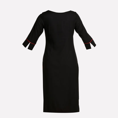 Black Round Neck Geometric Print kurta