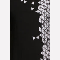 Black Round Neck Geometric Print kurta