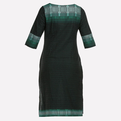 Black & Green 3/4 Sleeve Printed kurta