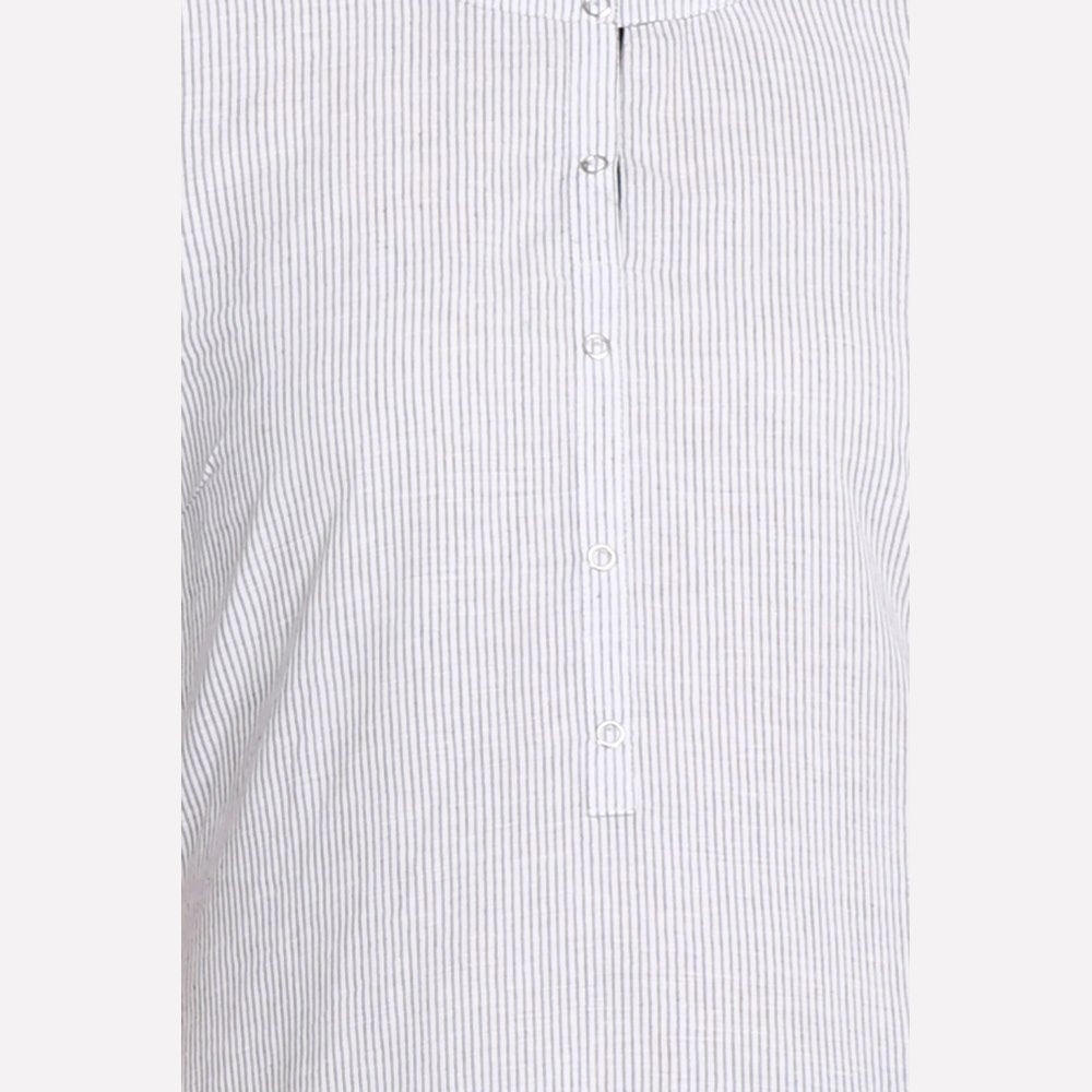 Off-White 3/4 Sleeve Striped kurta