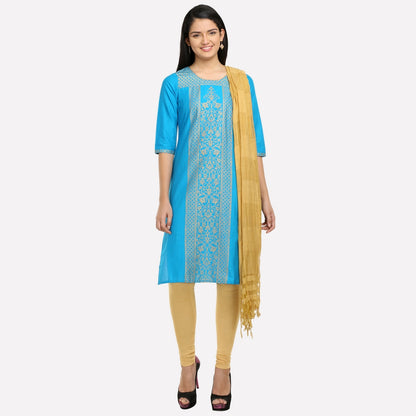 Blue Printed 3/4 Sleeve kurta