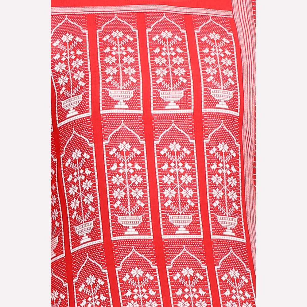 Red Round Neck Printed kurta