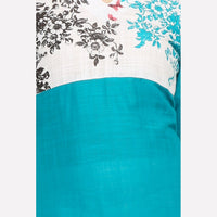 Blue Floral Print 3/4 Sleeve kurta