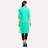 Green Mandarin Neck Printed kurta