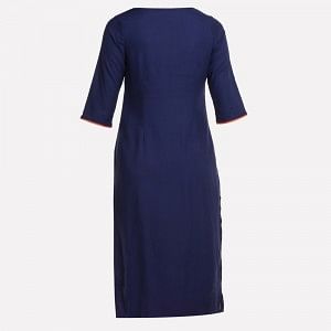 Blue Printed 3/4 Sleeve kurta