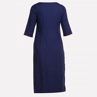 Blue Printed 3/4 Sleeve kurta
