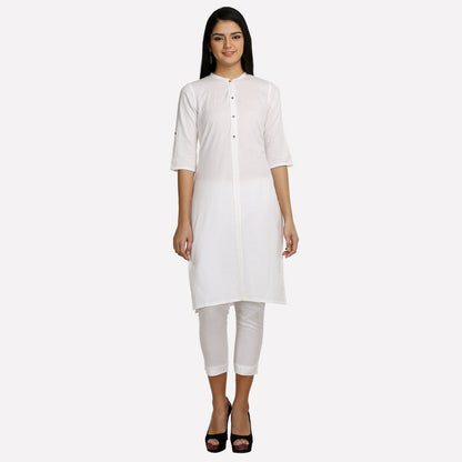 White 3/4 Sleeve Classic kurta