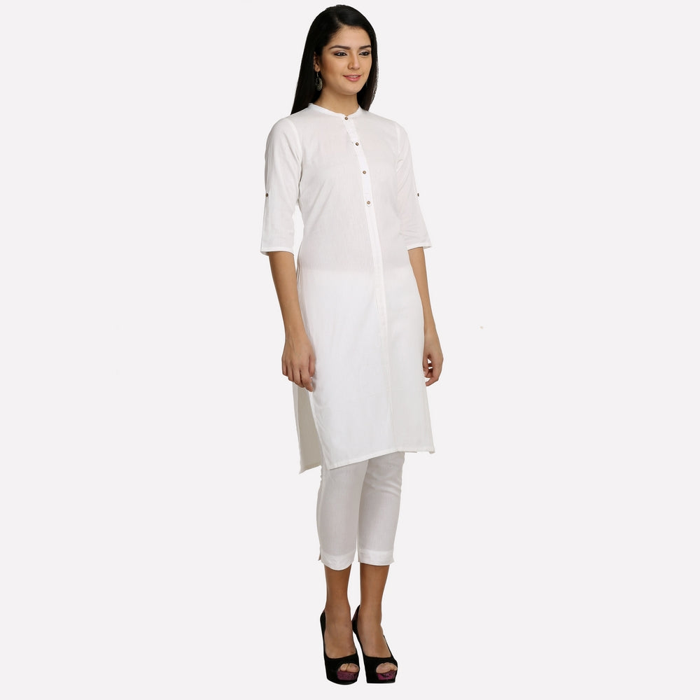 White 3/4 Sleeve Classic kurta