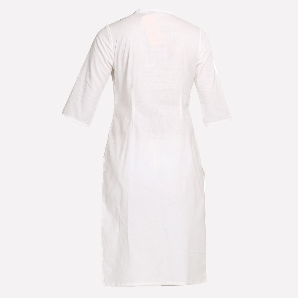 White 3/4 Sleeve Classic kurta