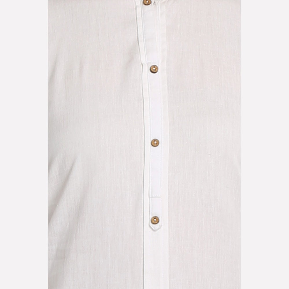 White 3/4 Sleeve Classic kurta