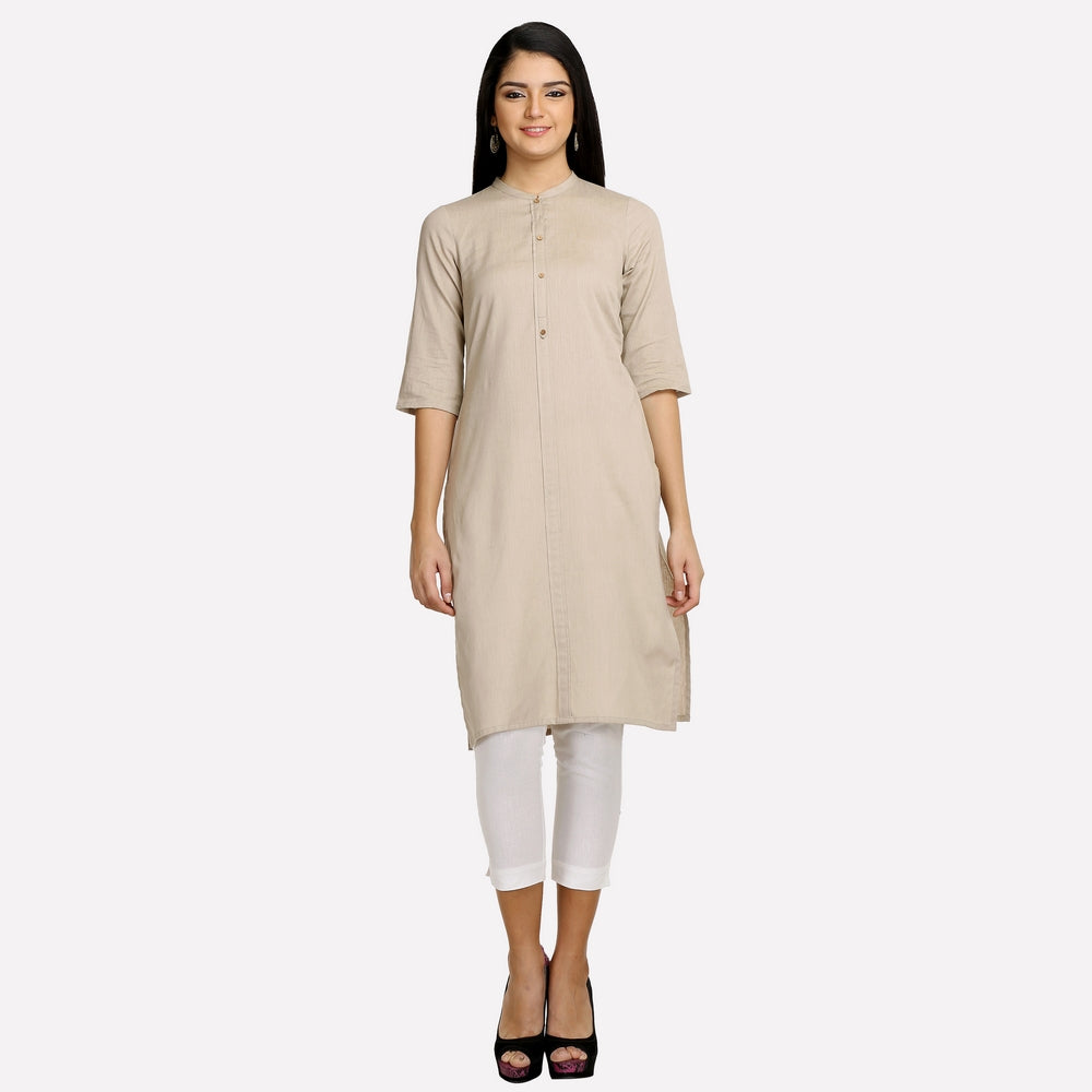 Nude-coloured 3/4 Sleeve kurta