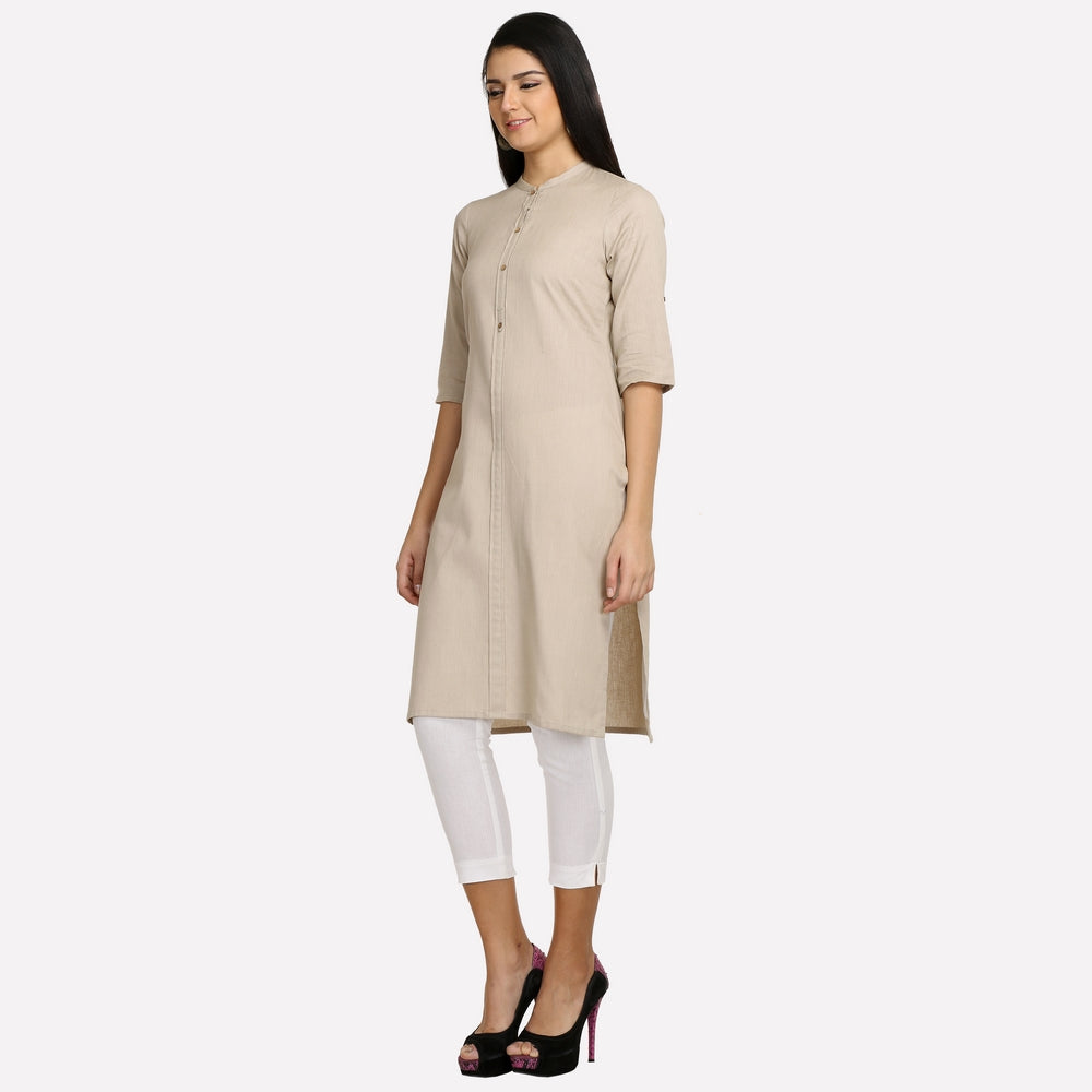 Nude-coloured 3/4 Sleeve kurta