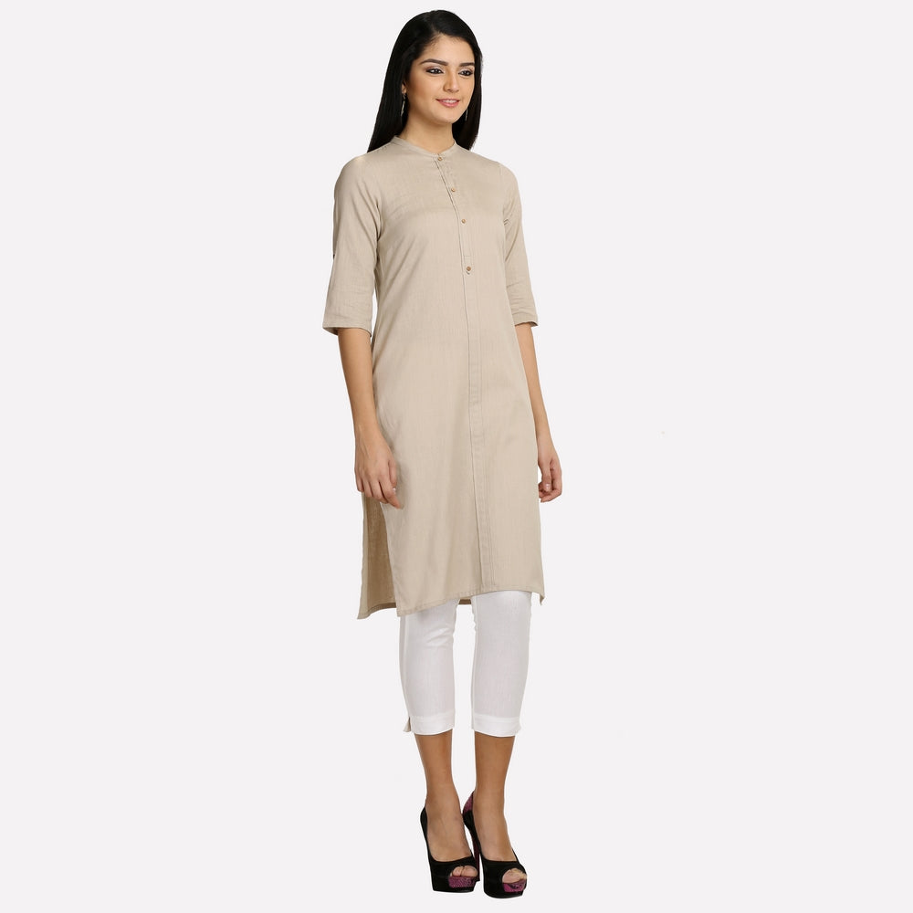 Nude-coloured 3/4 Sleeve kurta